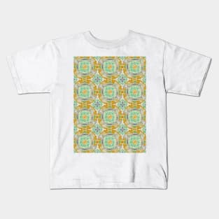 Woodblock print medallion Kids T-Shirt